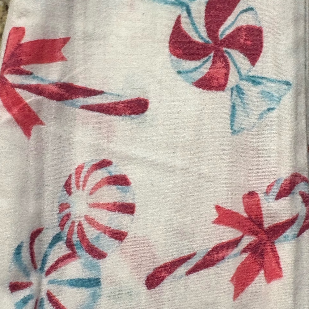 PAPYRUS NWT peppermint candy canes cotton percale sheet set -full